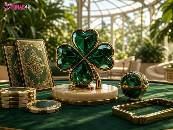 Gambar Jungle Treasure yang menampilkan simbol harta karun dan permata